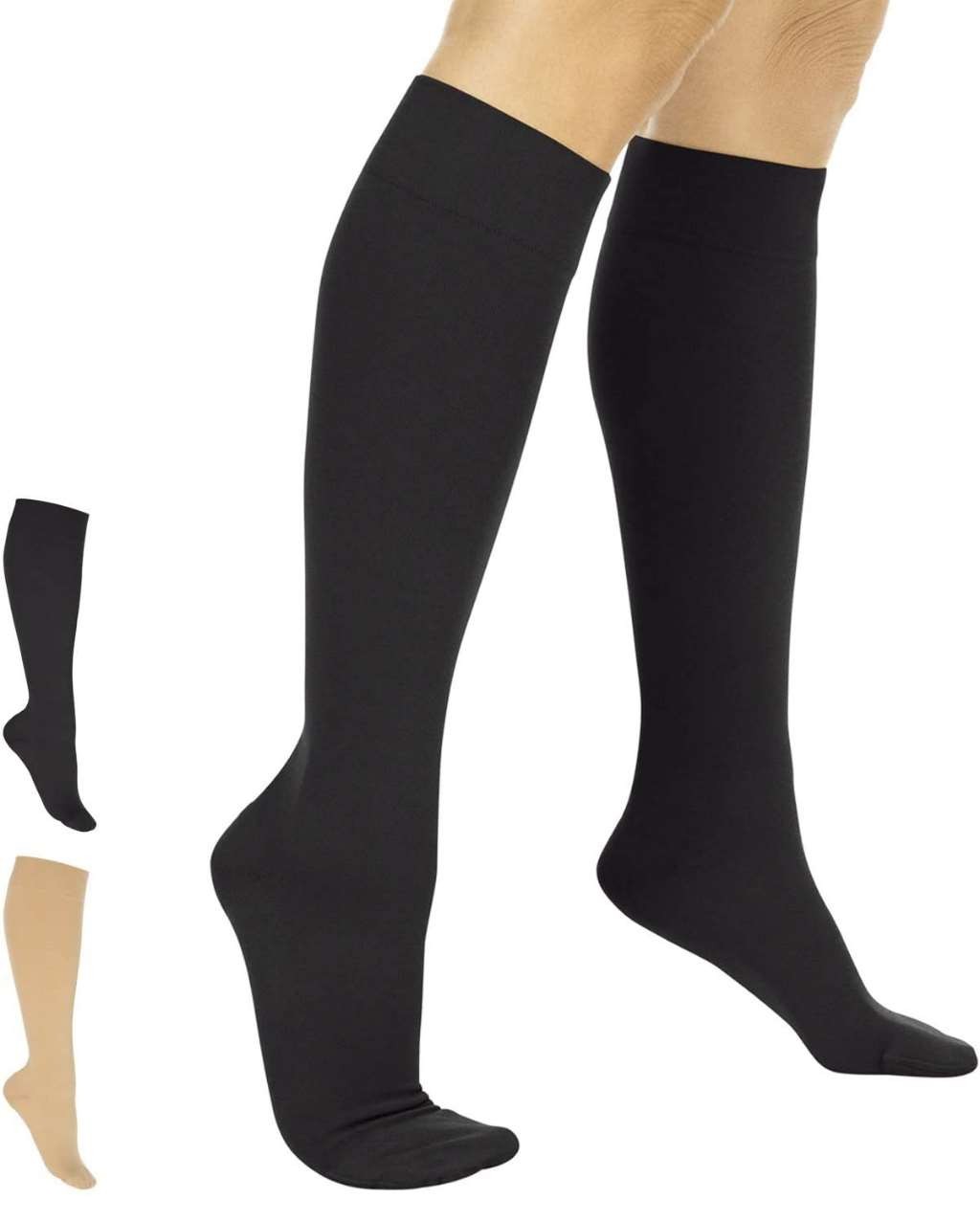 VIVE TruCompress Knee Highs 15- 20 Black Medium