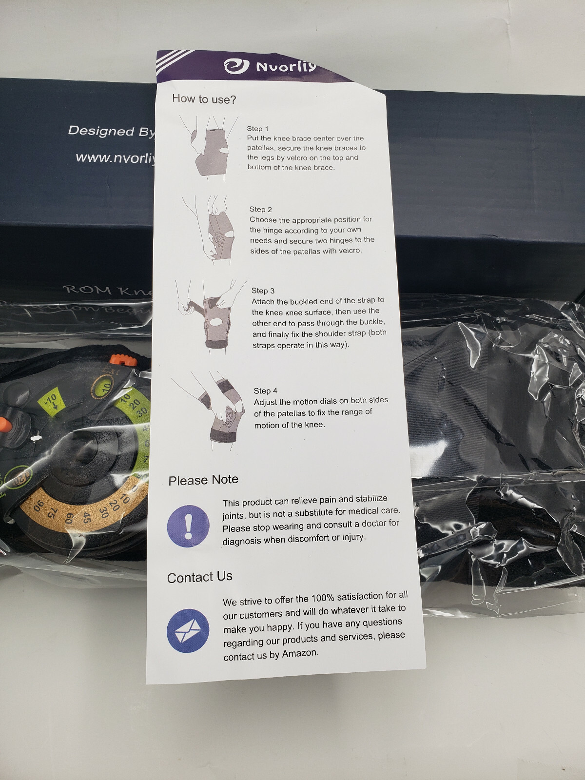 ROM HINGED KNEE BRACE DESIGNED BY NVORLIY ADJUSTABLE KNEE STABILIZER SUPPORT
