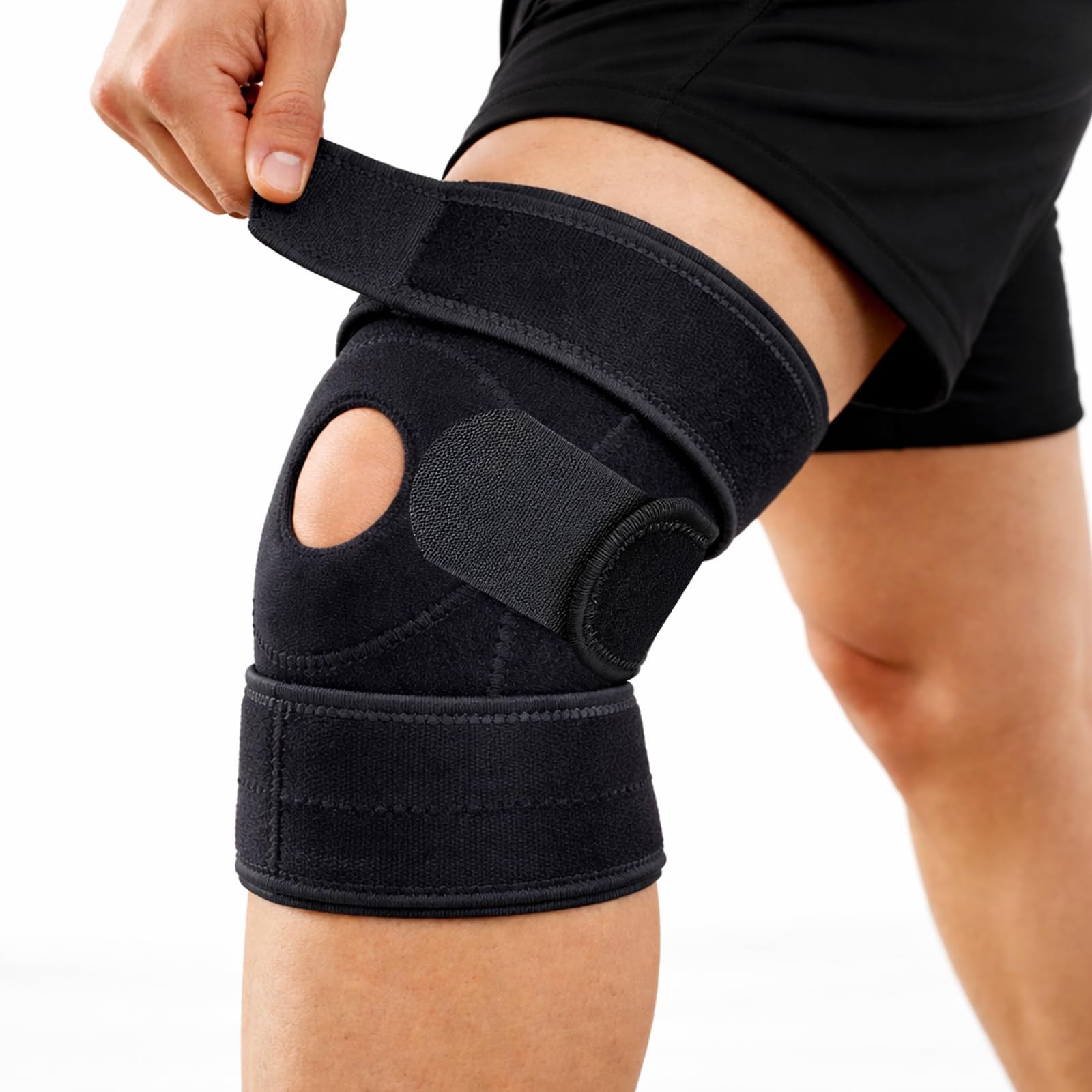 YIBLBOX Knee Brace for Women Men with Side Stabilizers, Large, Mercury