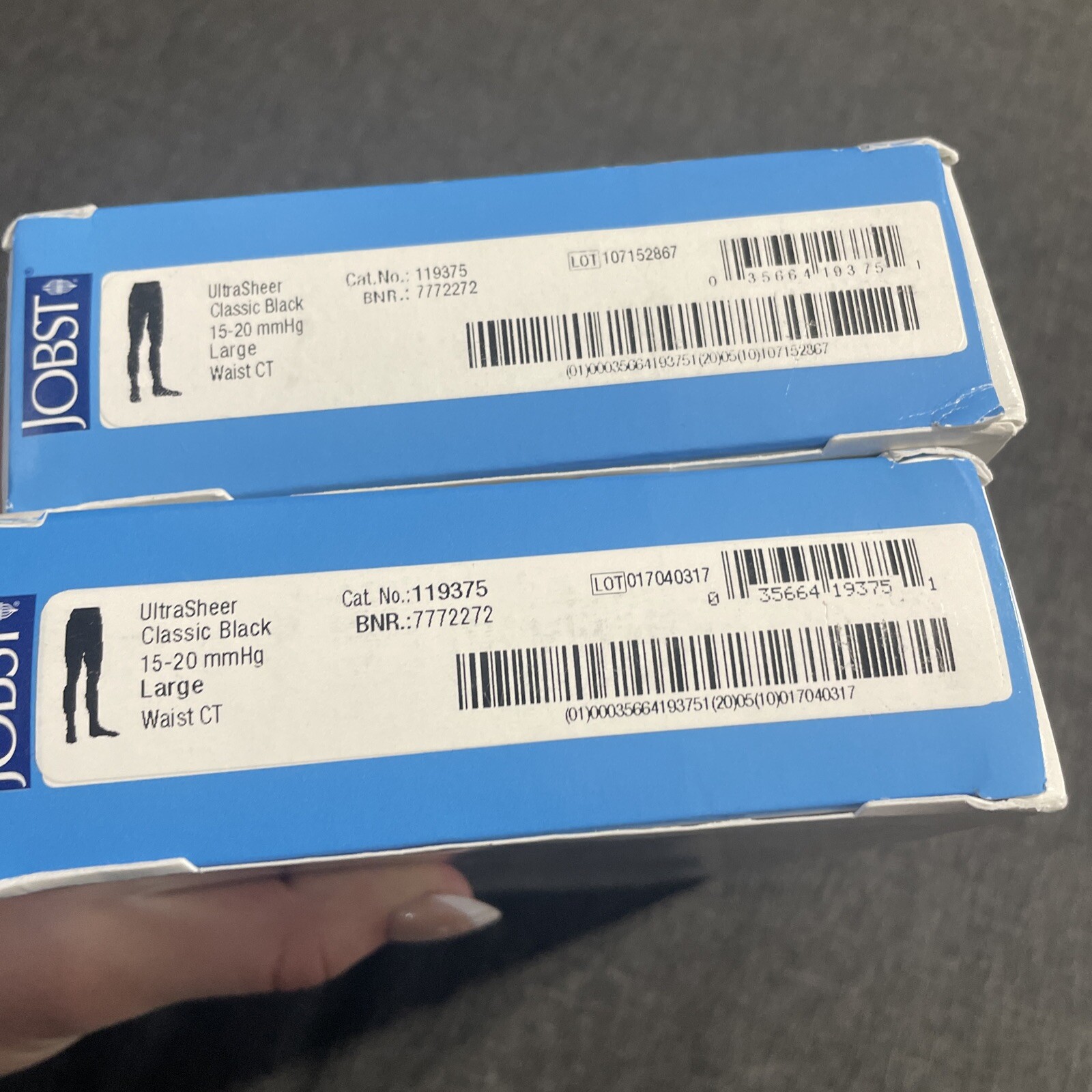 EMPTY BOXES Jobst Womens UltraSheer 15-20 mmhg Black Waist CT EMPTY BOXES