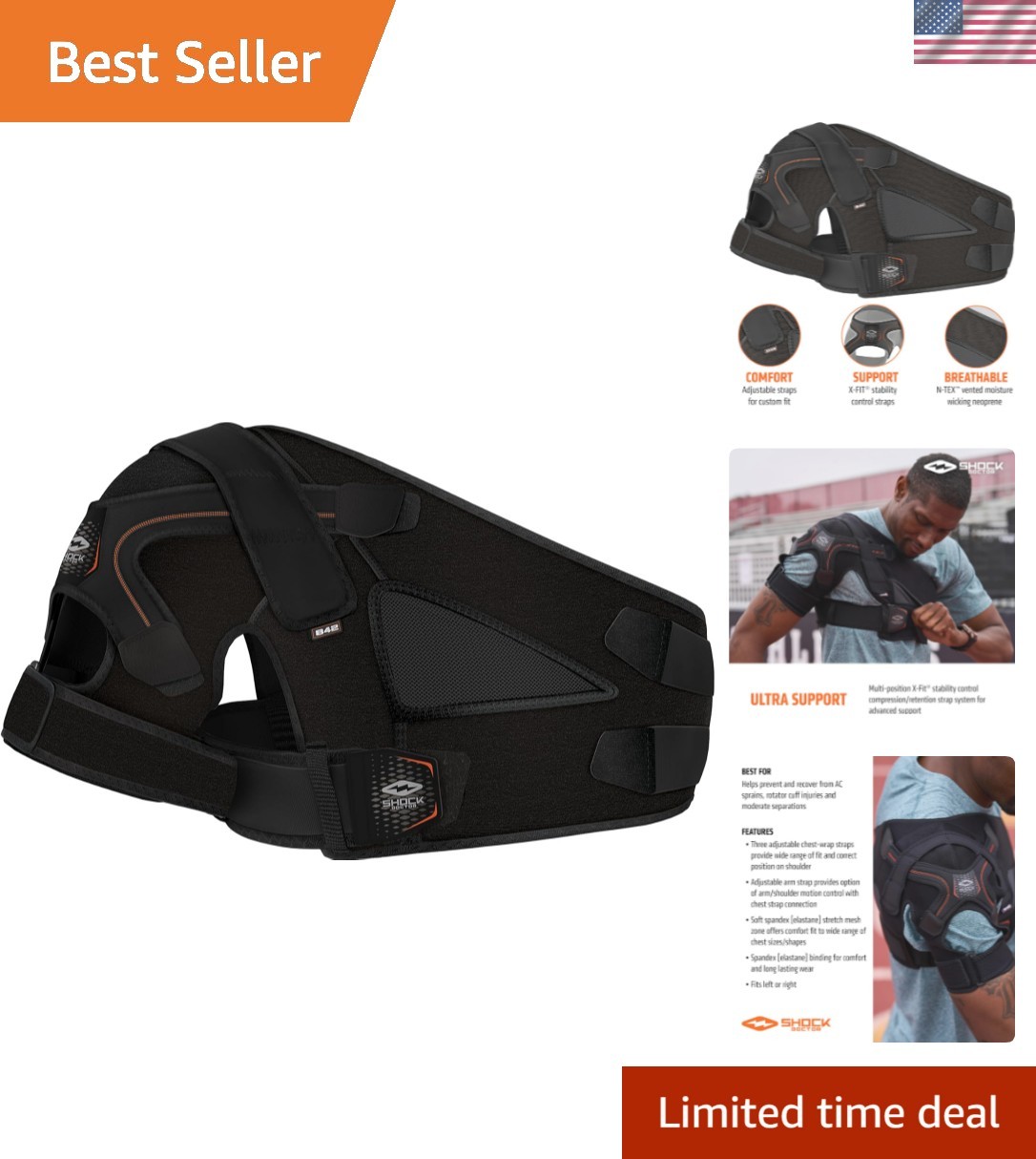 Rotator Cuff Support Brace – Promotes Healing & Stability for Active Men