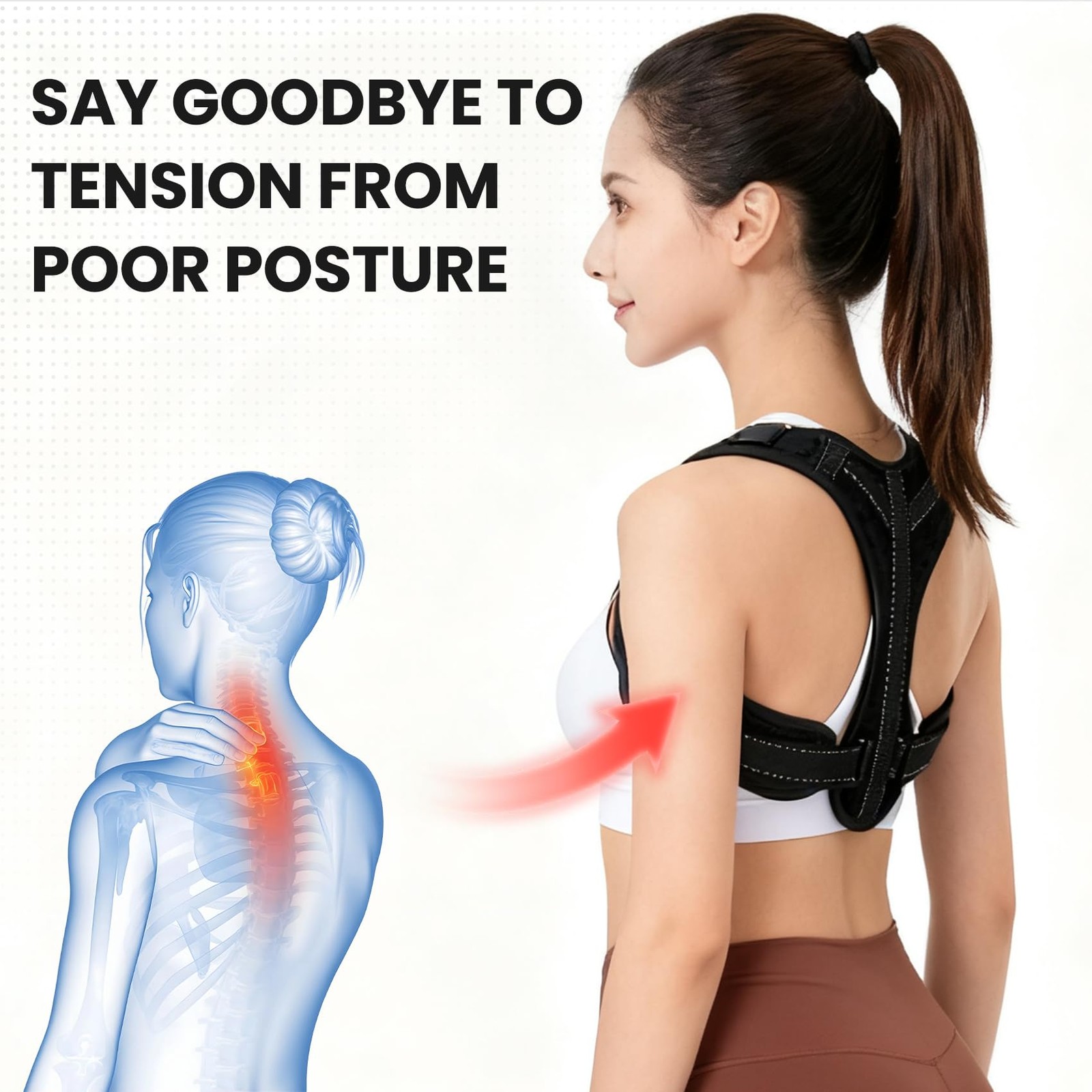 Posture Corrector for Men and , Adjustable Back Brace Upper Spine Straightene…
