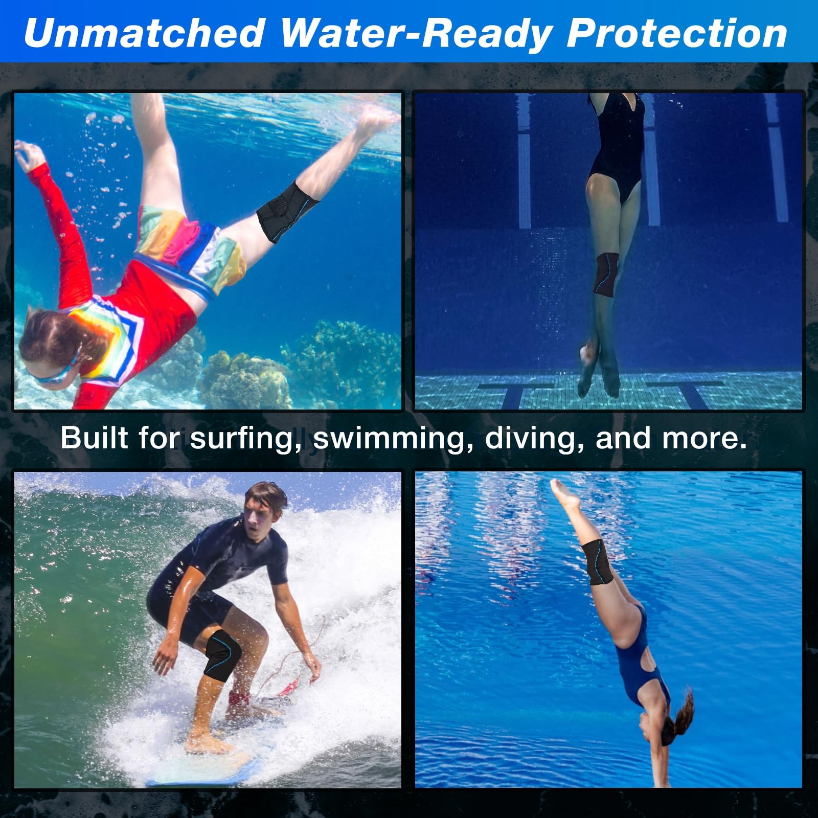 Nvorliy AquaFlex Pro Knee Brace, Compression Knee Sleeve for Swimming, Aquati…