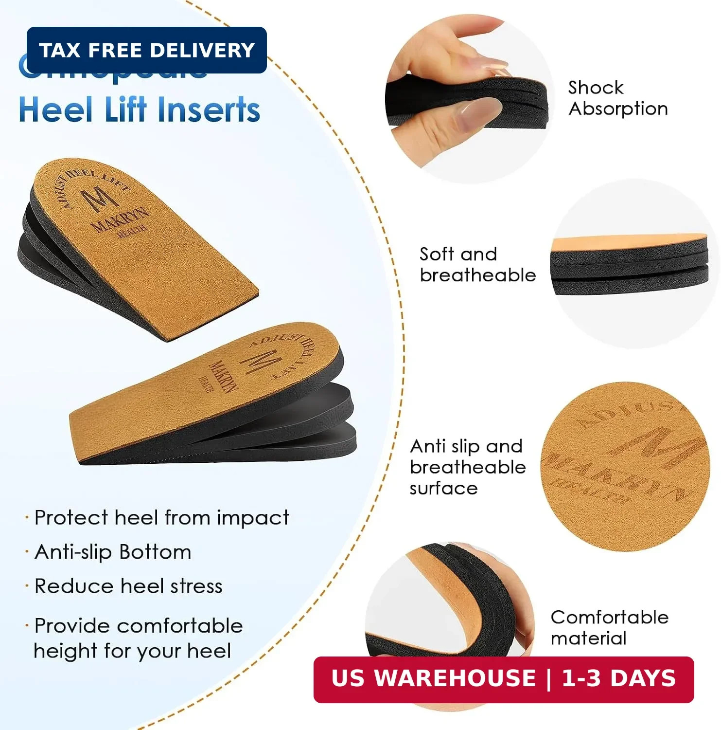 Adjustable Orthopedic Heel Lift for Leg Length Discrepancies and Heel Pain,Sport