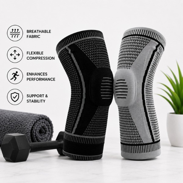 Knee Compression Sleeve Brace Support for Running Joint Stability Pain Relief