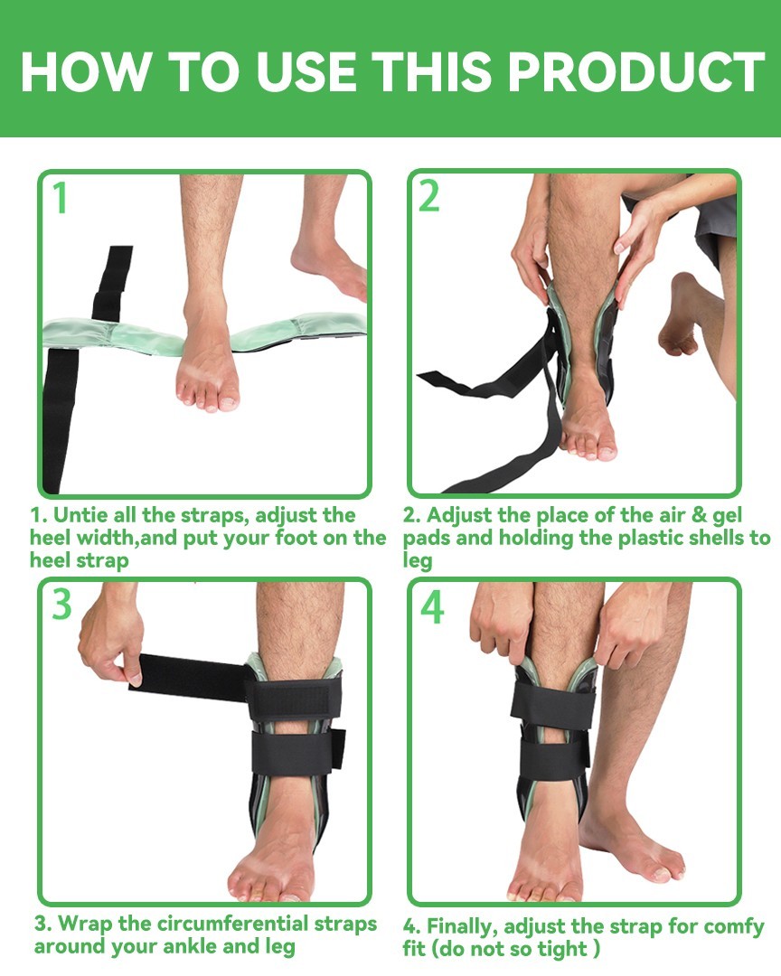 Komzer Air Gel Ankle Brace, Adjustable Support for Sprains & Post-Op Recovery