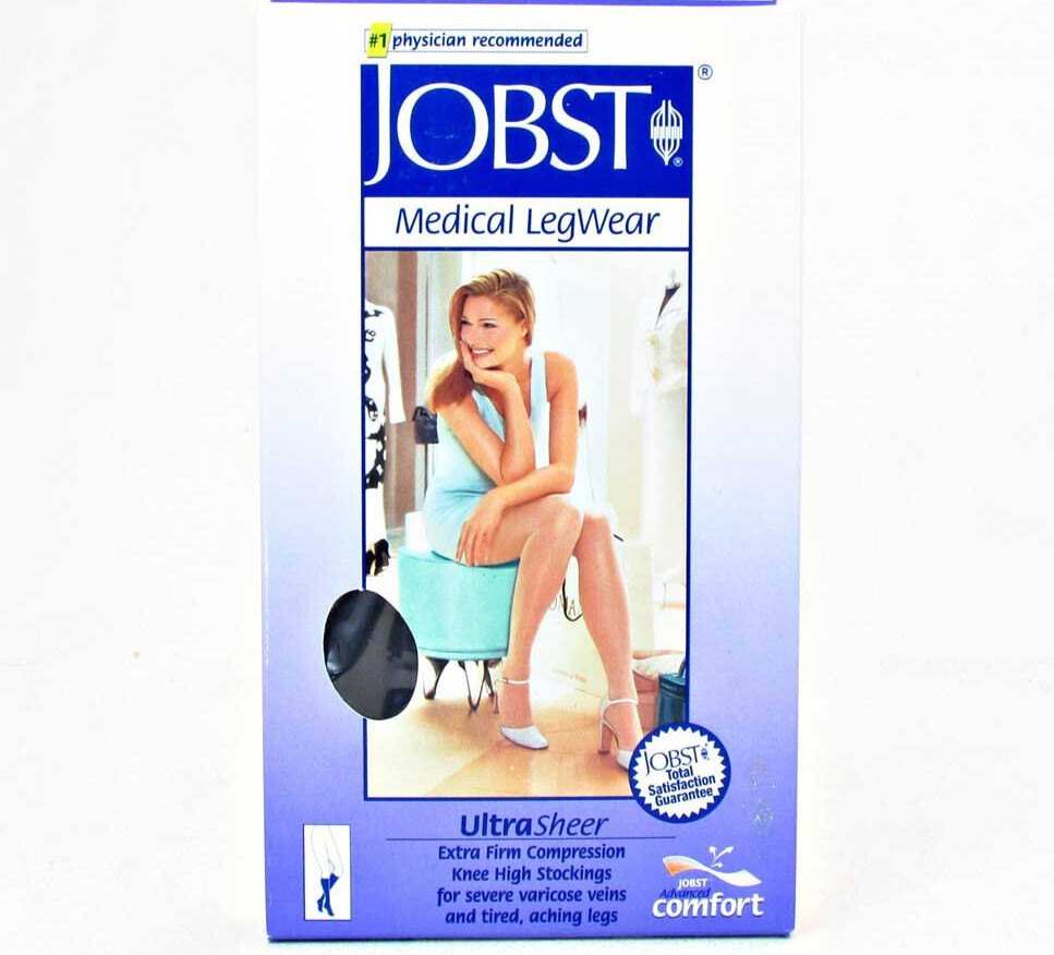 JOBST ULTRASHEER KNEE 30-40 CLOSED TOE KNEE HIGH STOCKINGS 121465 SILKY BEIGE SM