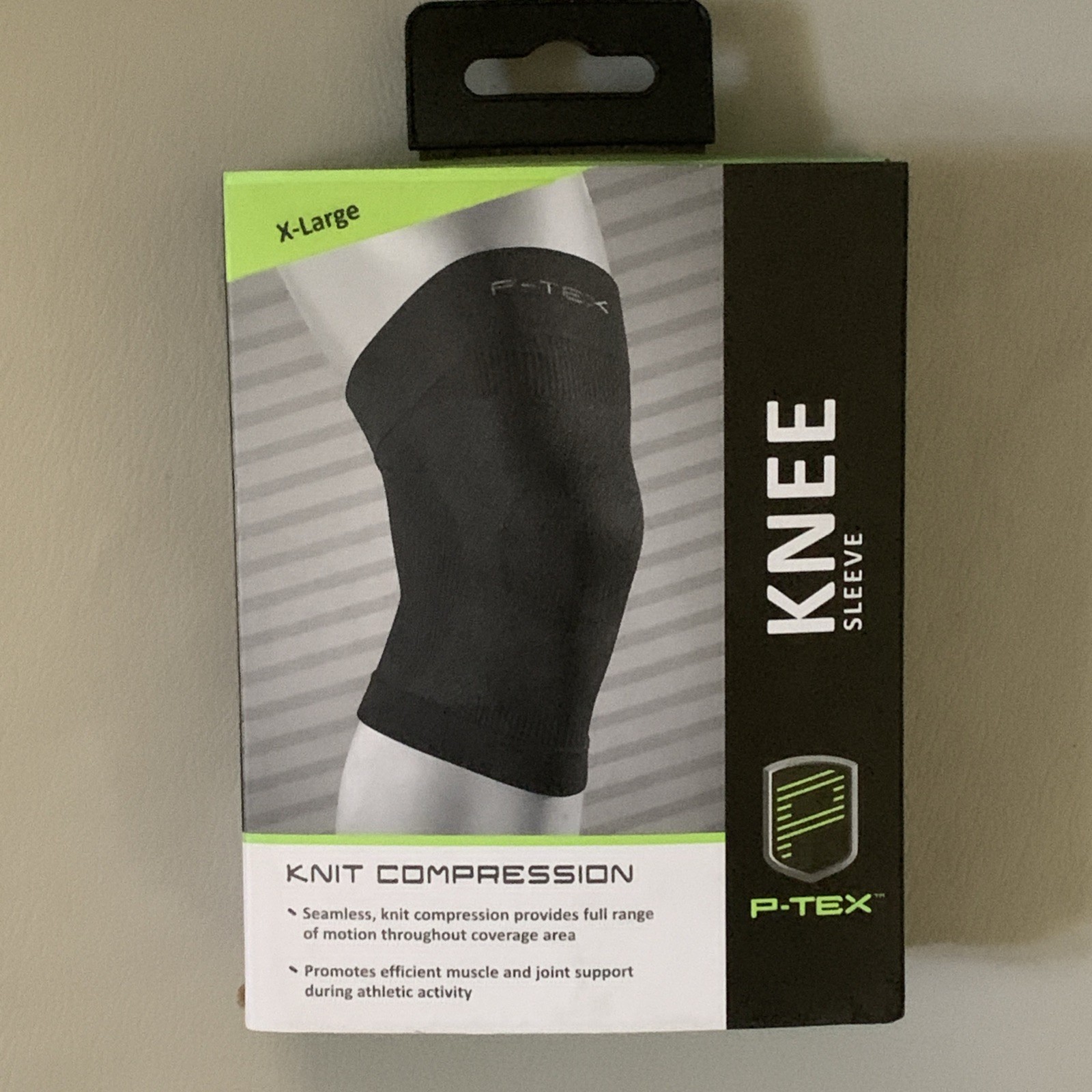 P-TEX **KNIT COMPRESSION KNEE SLEEVE ** P-TEXK400 ** XL** BLACK **NEW**