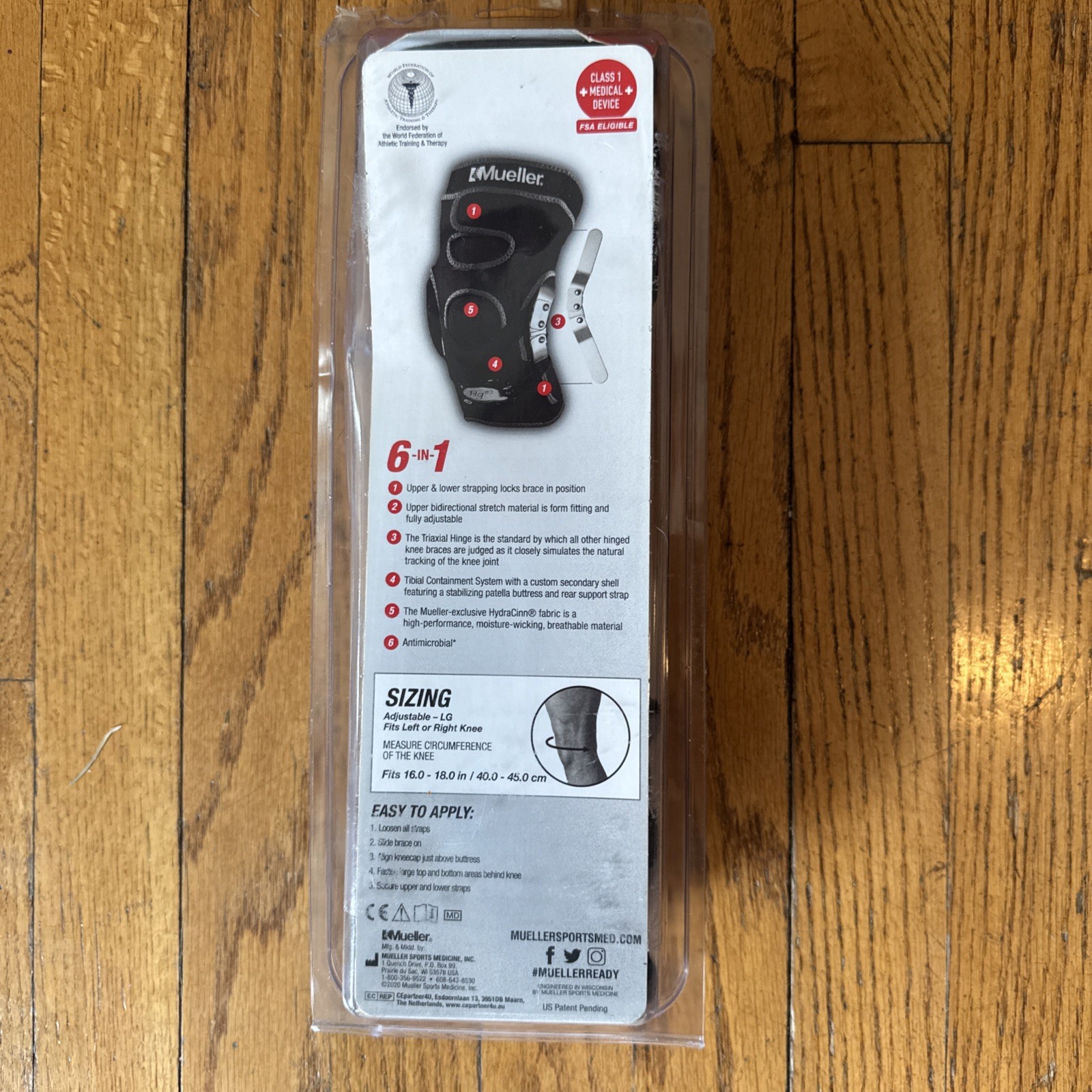 Mueller HG80 Knee Brace Precision Knee Support Sleeve, New, LARGE, 15”-18”