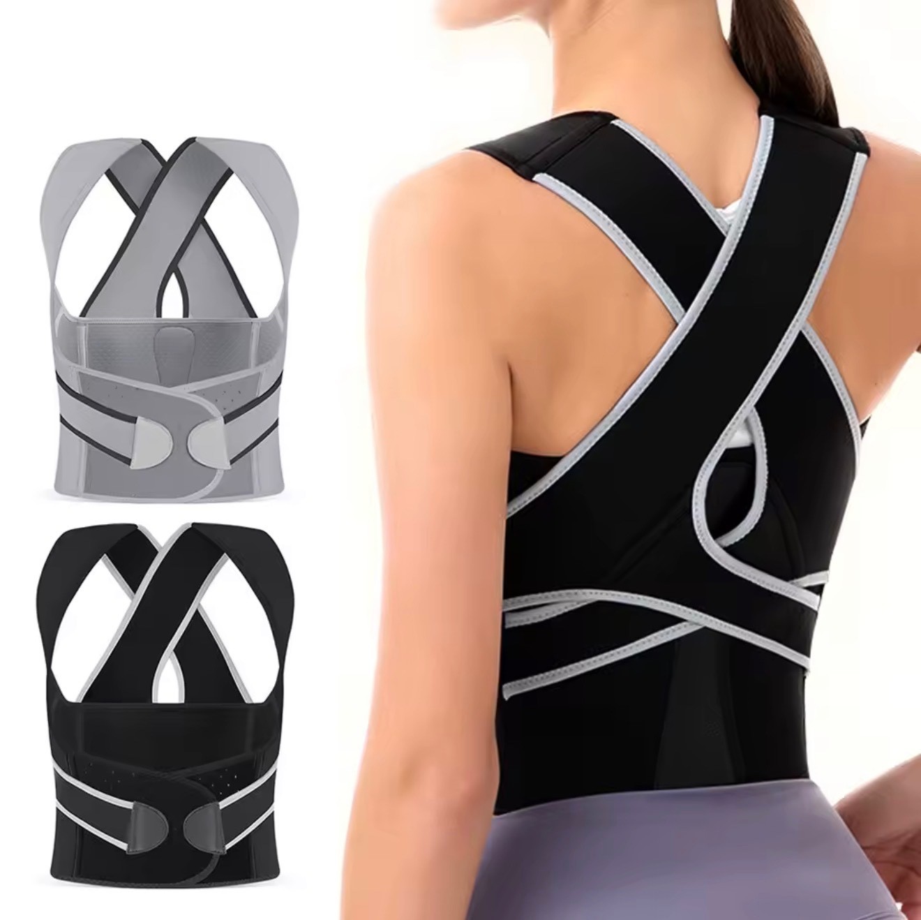 Brace Posture Corrector for Women – Adjustable Upper Back Pain Relief