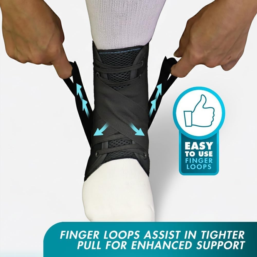 Professional Lace-Up Ankle Stabilizer with Figure-8 Support for Sports Injuries