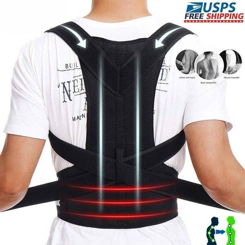Ajustable Faja Cinturon Corrector de Postura Soporte de Espalda y Columna Lumbar
