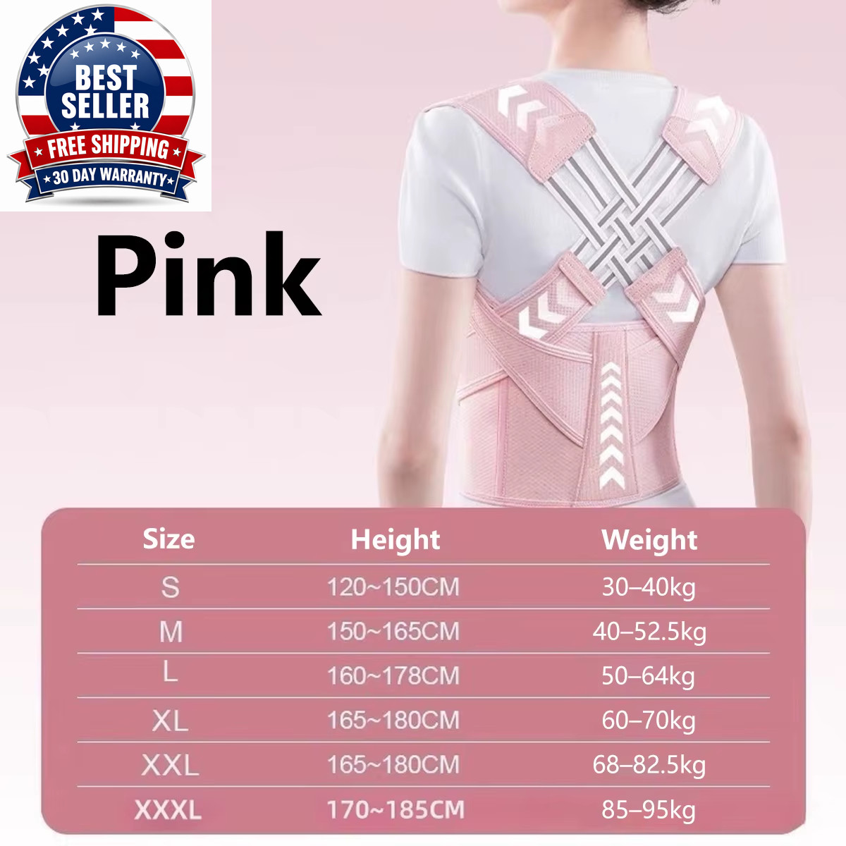 Adjustable Posture Corrector Back Support Belt Spine Alignment Waist Trainer for