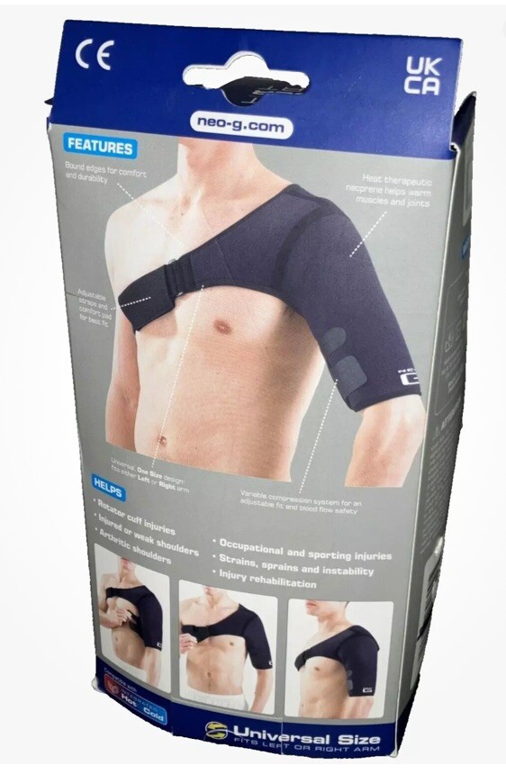 NEO G EASY-FIT SHOULDER SUPPORT UNIVERSAL SIZE LEFT OR RIGHT ARM Open Box E2