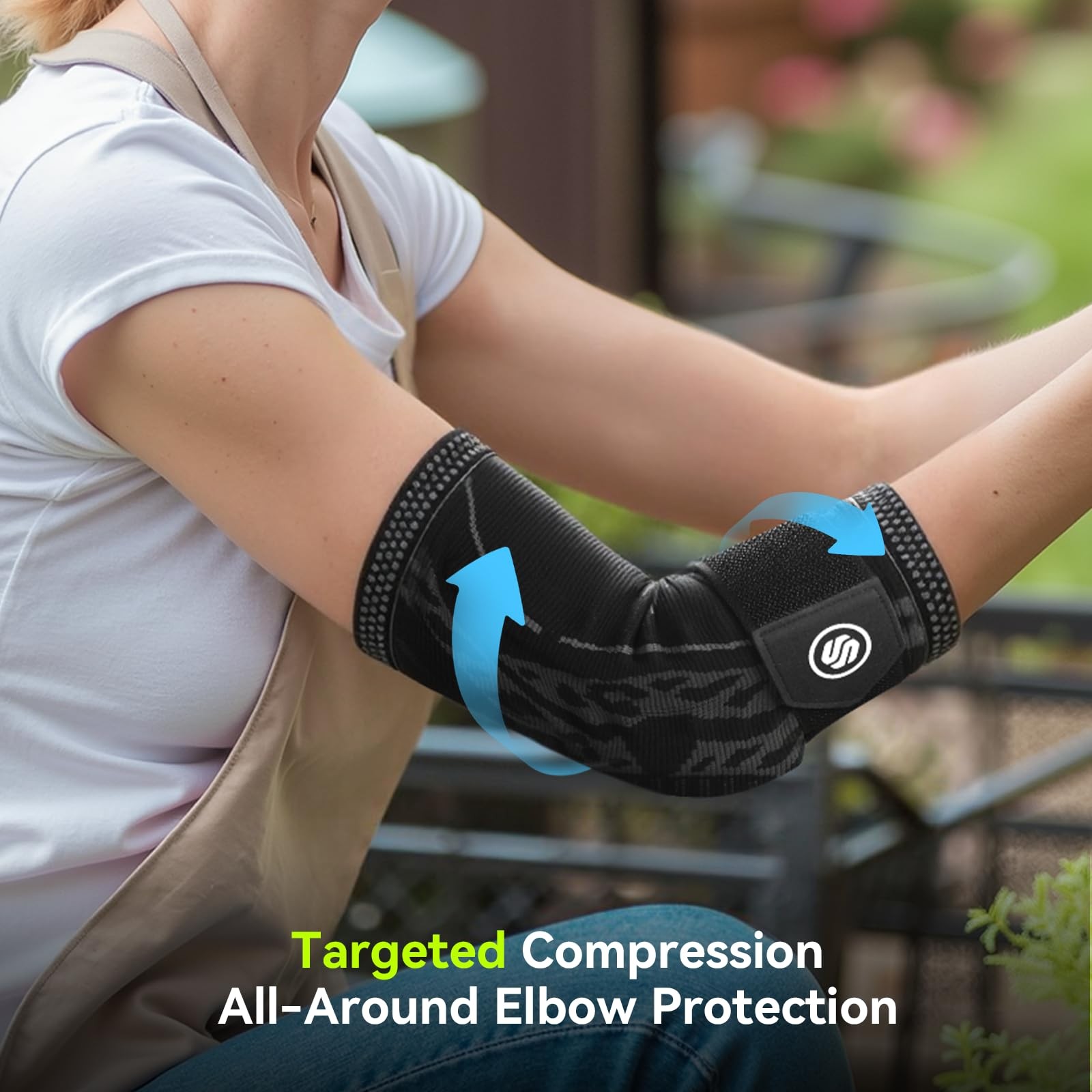 Elbow Compression Sleeve for Tendonitis , Bursitis Elbow Pad Brace – Adjustab…