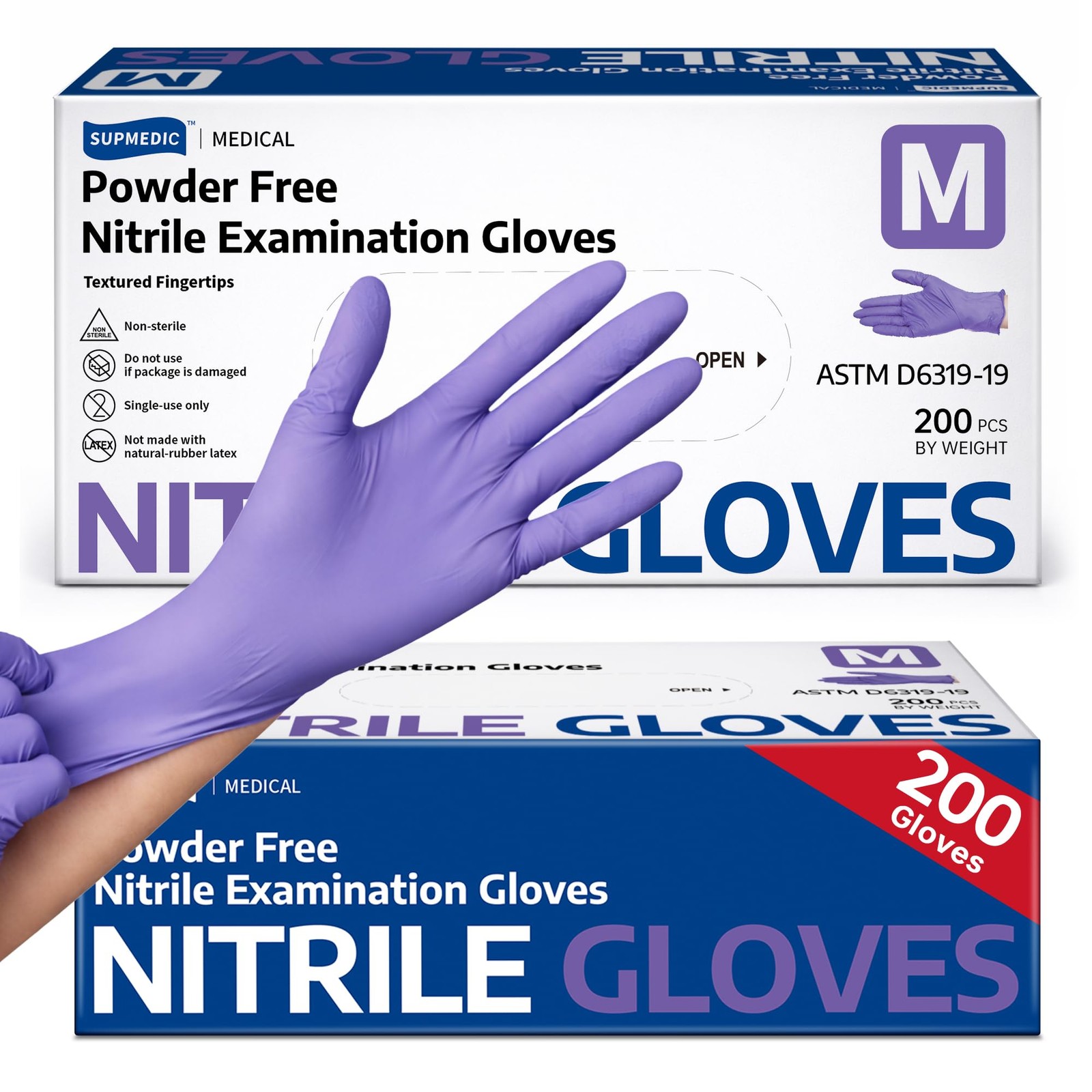 Supmedic Medical Soft Max™ Nitrile Disposable Medium, Medium (Blue Violet)