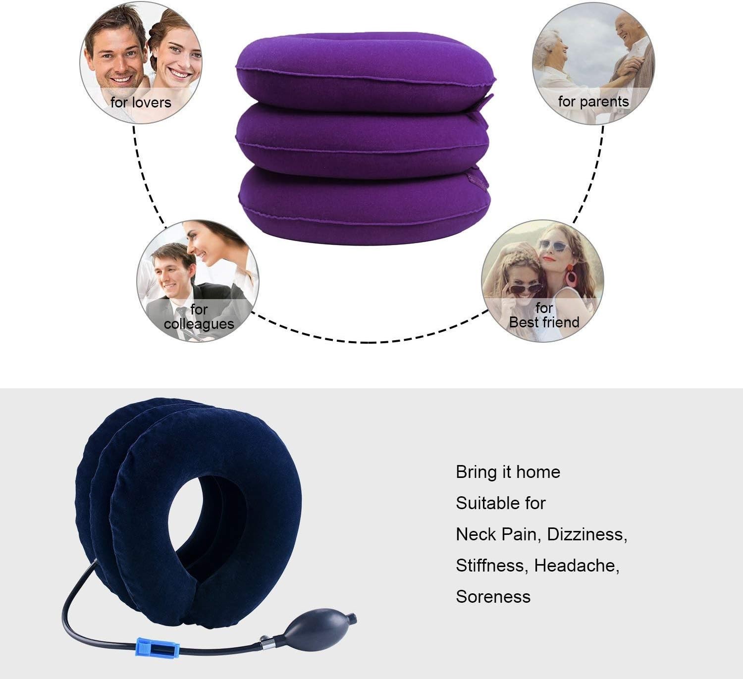 Cervical Neck Traction Device Inflatable Neck Stretcher, Easy to Use for Chro…