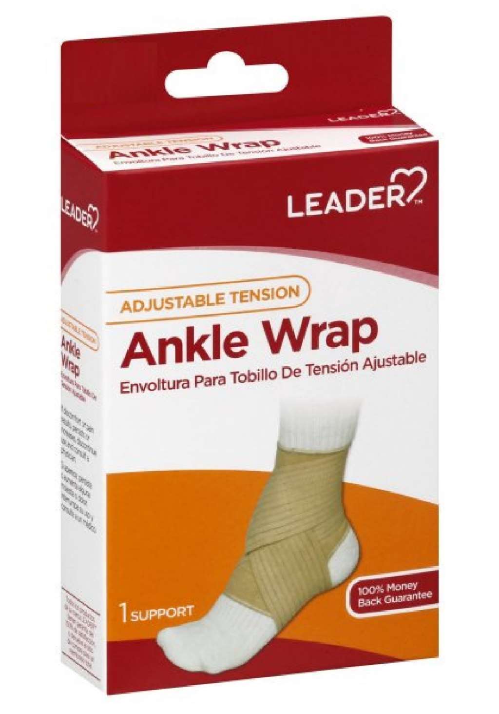 Leader Adjustable Tension Ankle Wrap Small