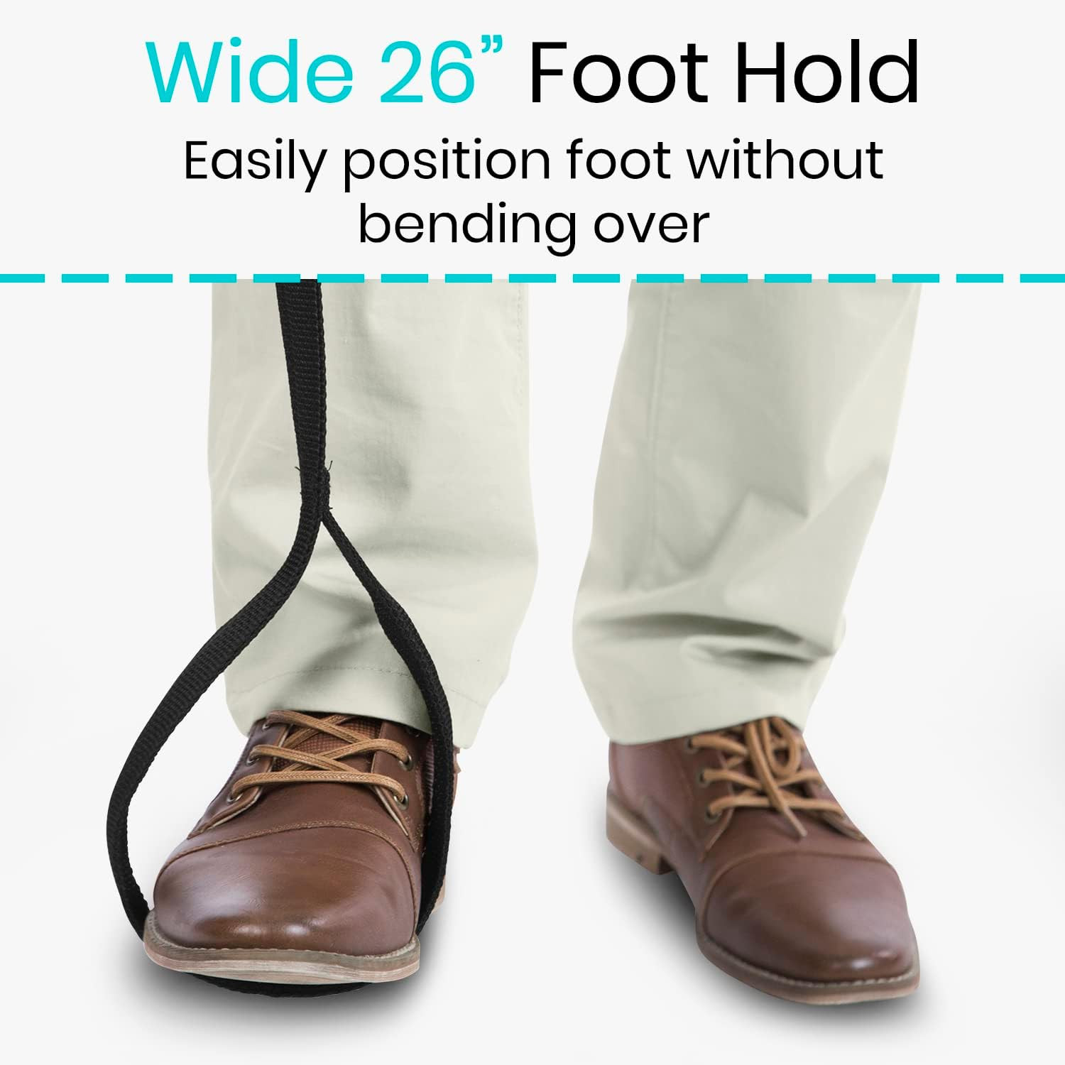 Leg Lifter Strap (44 Inch) – Rigid Foot Loop, Hand Grip for Adult, Senior, Elder