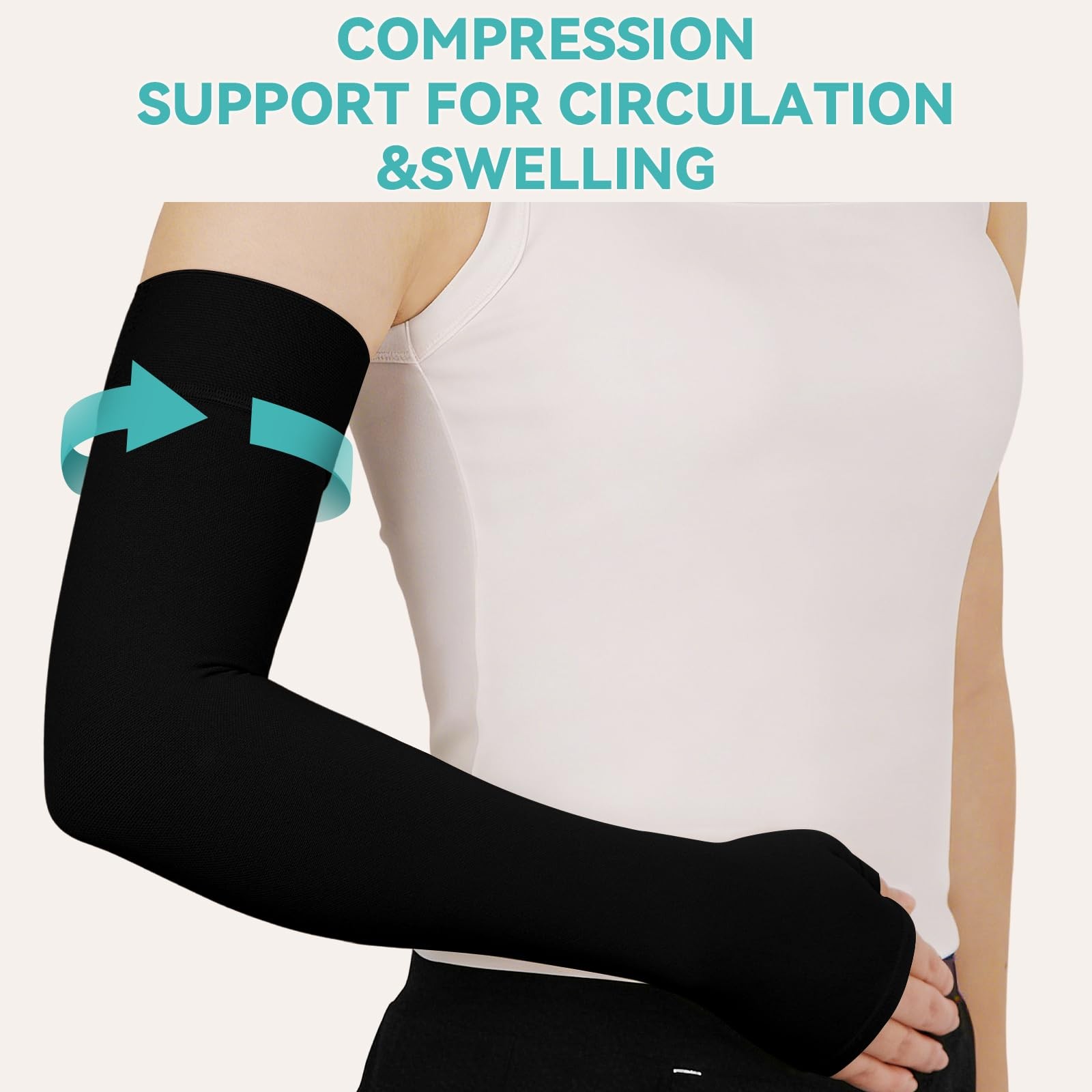 Lxtxcb Lymphedema Arm Sleeves Small Black Single