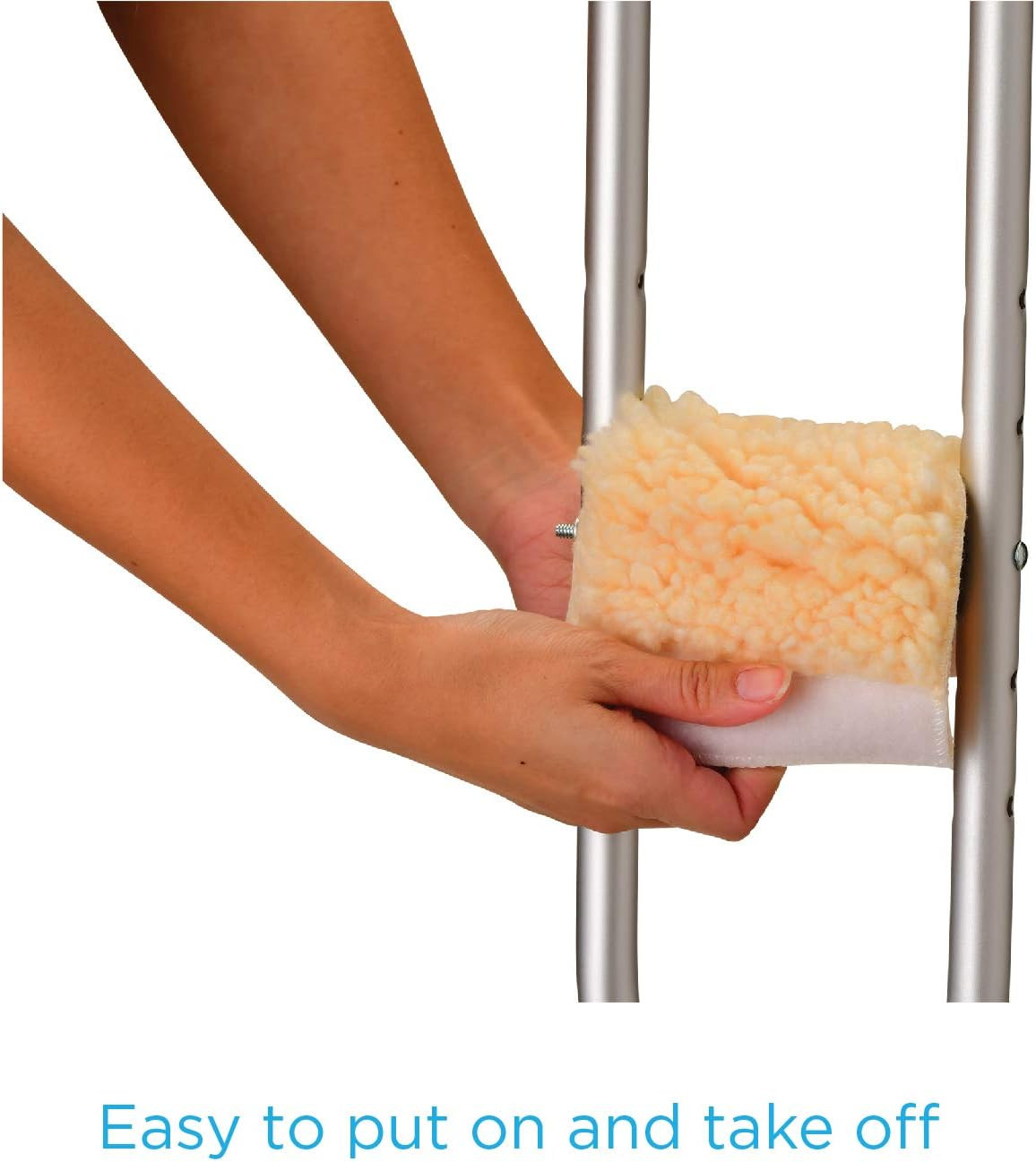Medical Products Sheepskin Fleece Crutch Pads, Universal Fit Padded Cushion Flee