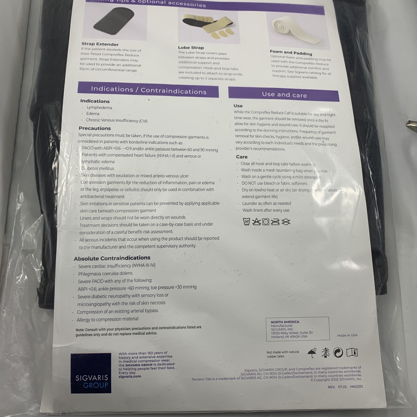 Sigvaris Black Medically Complex Edema Compreflex Reduce Below Knee Reg Range 1