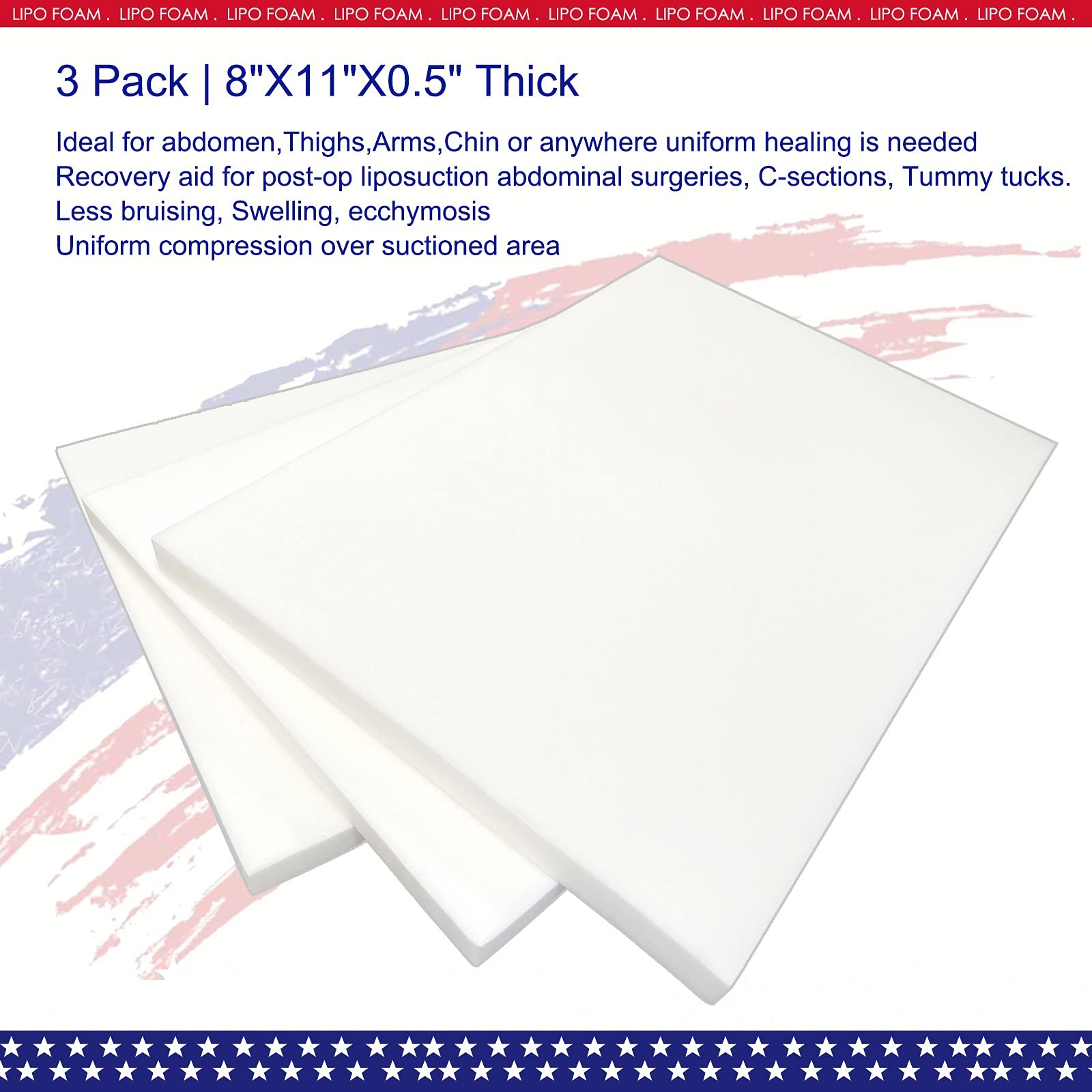 3 Pack Lipo Foam Pads – Post Surgery Ab Board Liposuction Surgery Flattening …