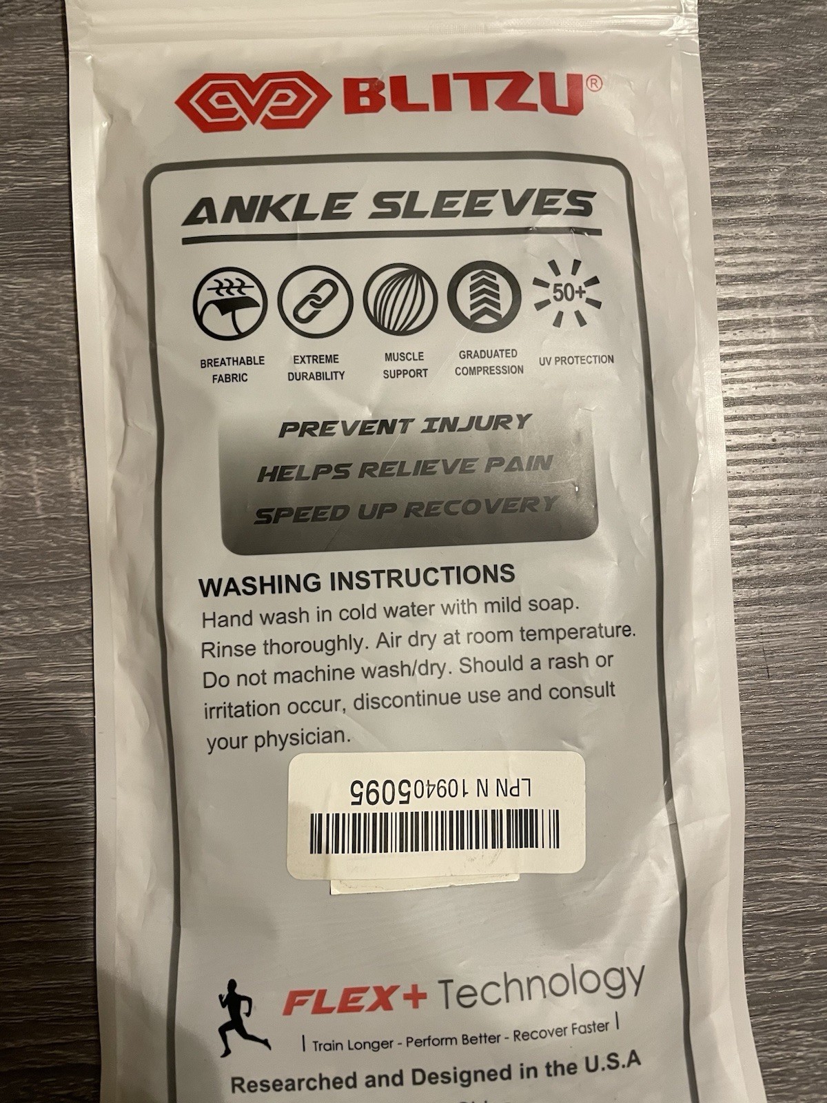 BLITZU Compression Ankle Sleeves Support Injury For Women & Men 2 Pk Size LG 2t
