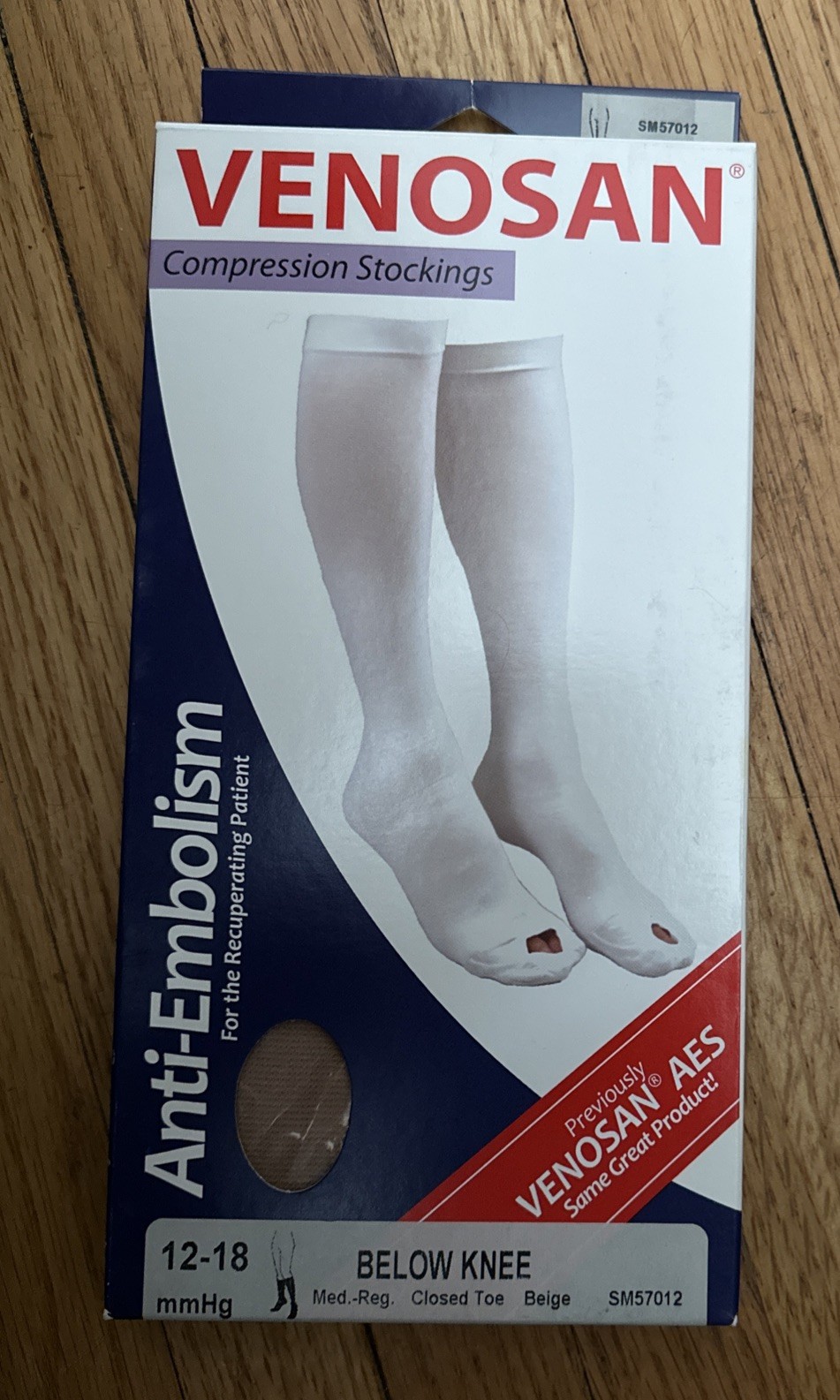 Venosan AES 12-18 mmHg Below Knee High Closed Toe Beige Medium ANTI-EMBOLISM M