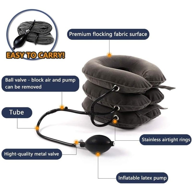Inflatable Neck Traction Device Cervical Pain Relief & Posture Correction New