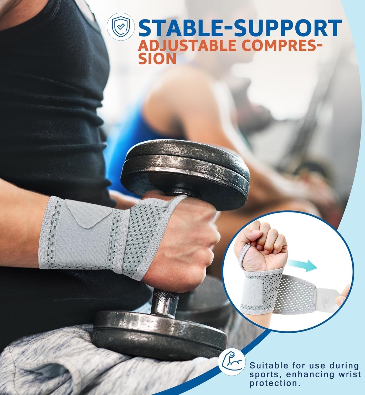 Wrist Support Brace Adjustable Mesh 2-Pack Pain Relief Carpal Tunnel Tendonit…