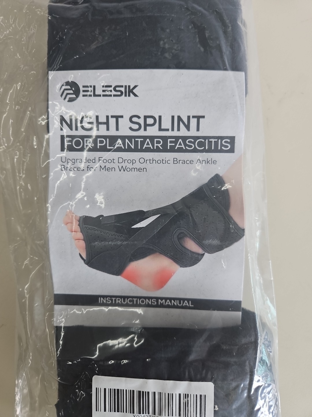 Elesik Night Splint For Plantar Fasciitis Men Women Foot Pain Ankle Brace