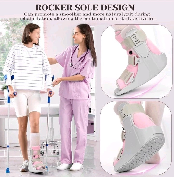 Adjustable Large Fracture Boot Walking Cast Pink Medical Grade Sprain