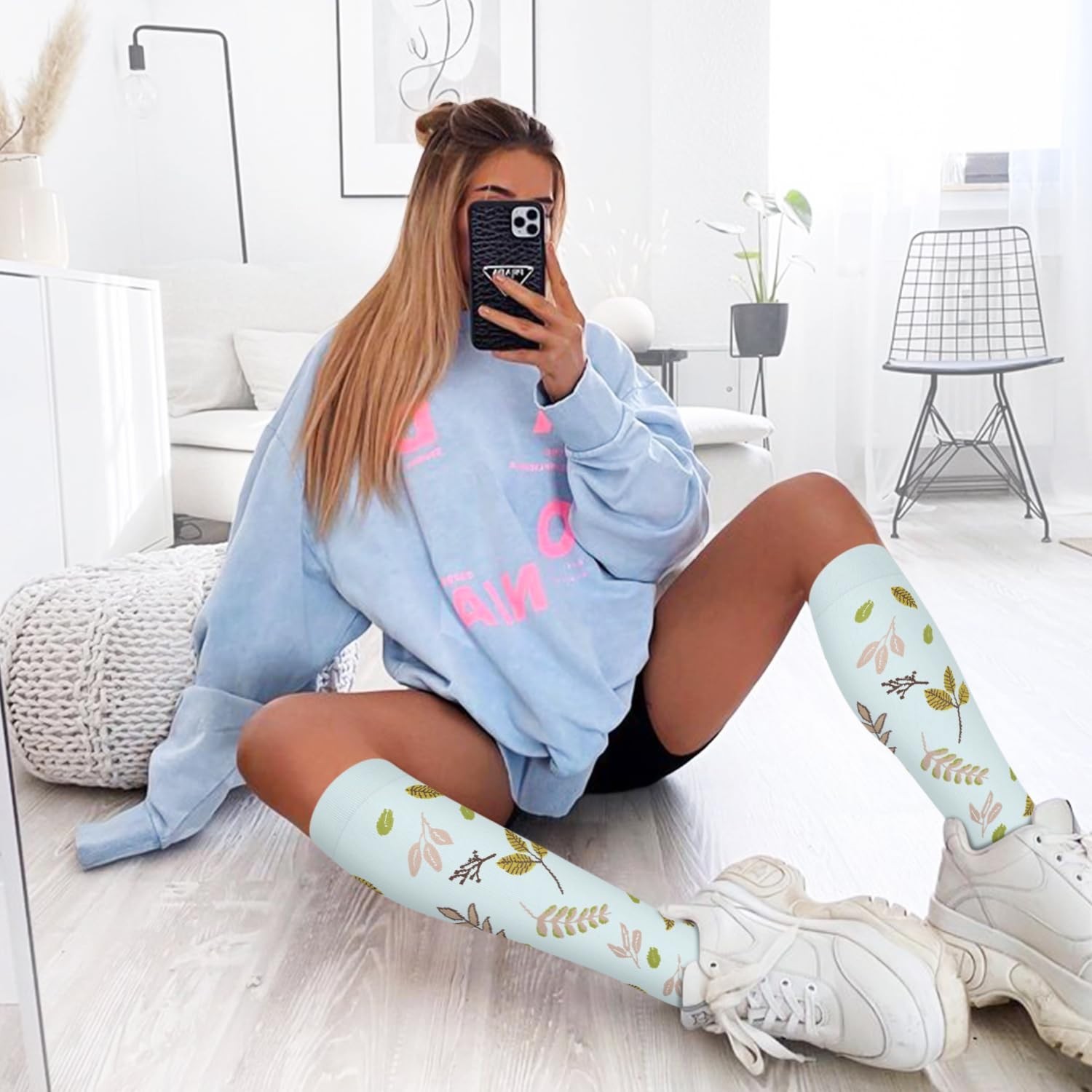 6 Pairs Compression Knee High Socks 15-20mmHg for Men & Women – Support for Nurs