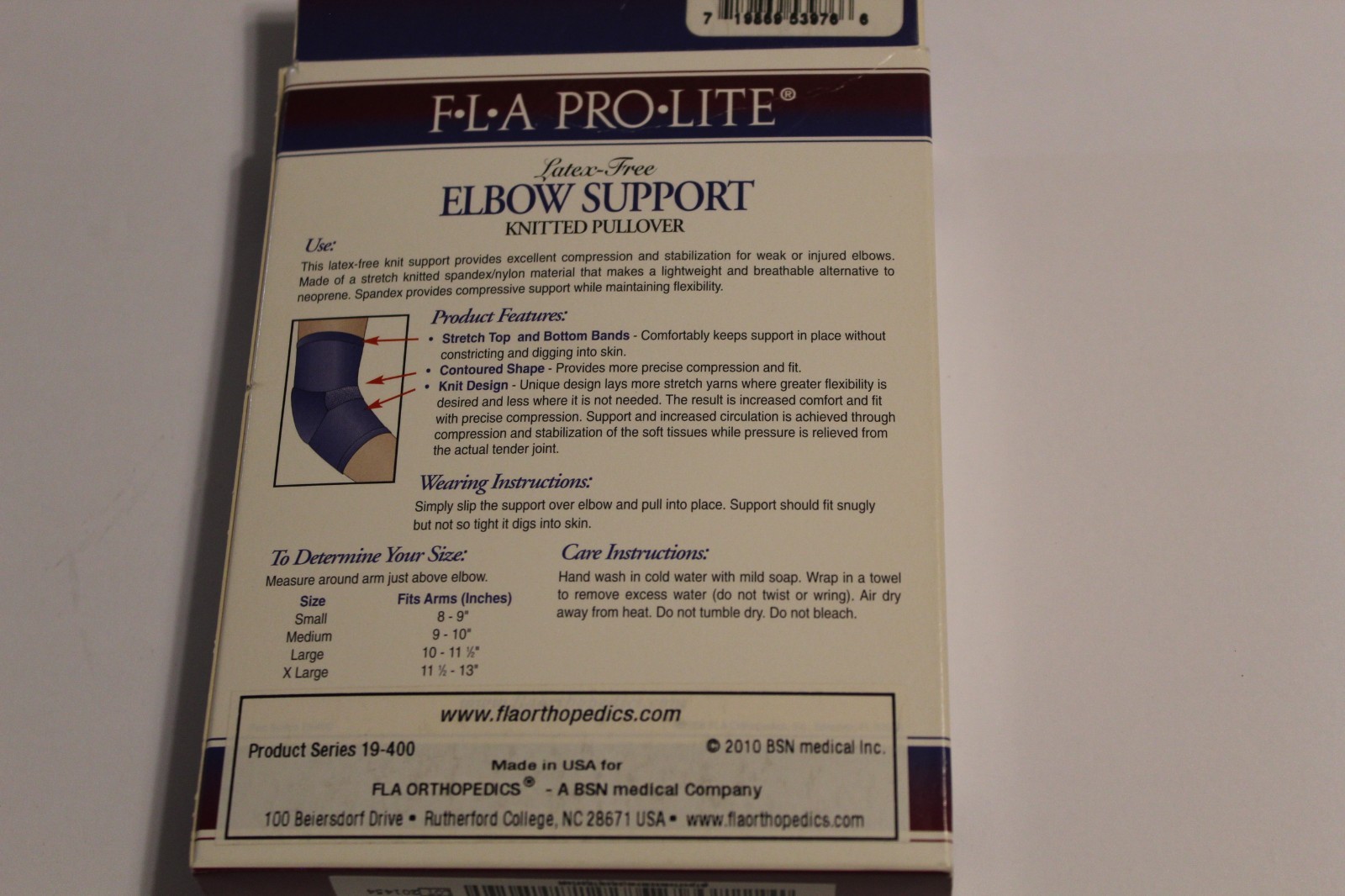 FLA Orthopedics Pro-Lite Elbow Support-Beige-Small-NEW-19-400M