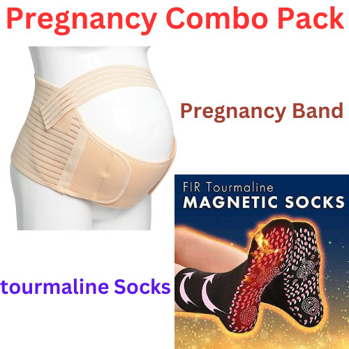 Dotted Grip tourmaline Socks & Pregnancy Waist/Back/Abdomen Band, Belly Brace