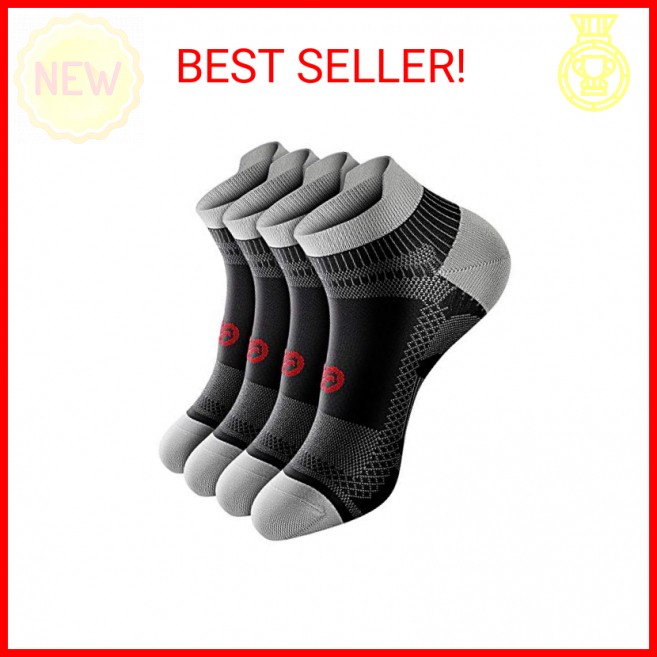 PAPLUS Compression Socks for Men & Women, Low Cut Ankle Running Socks with Arch