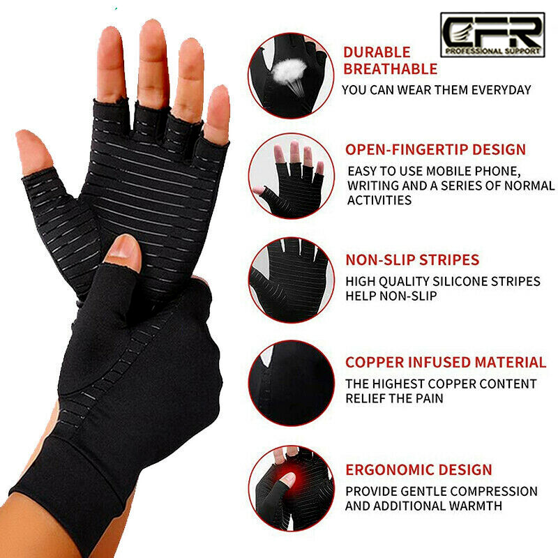 Copper Compression Arthritis Gloves Wrist Brace for Carpal Tunnel Support Wraps