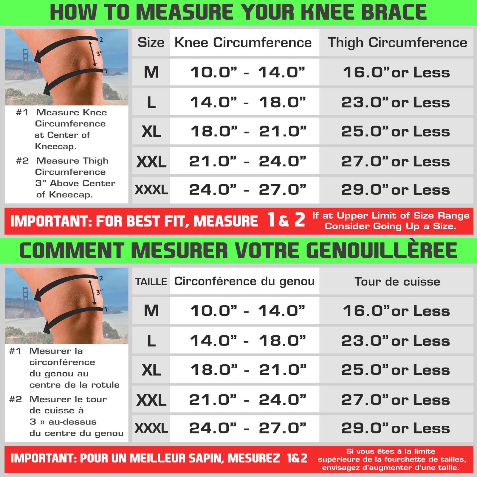 Knee Brace Support – Plus Size Knee Brace. Relieves ACL, LCL, MCL, Meniscus T…