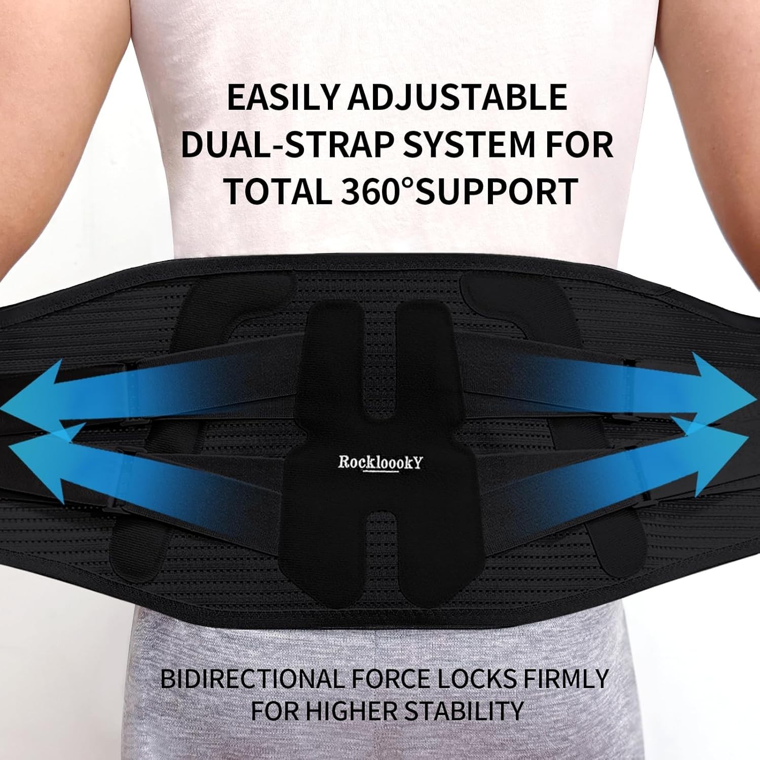 Adjustable Lower Back Brace for Optimal Lumbar Support – Size L (Waist 38-45IN)