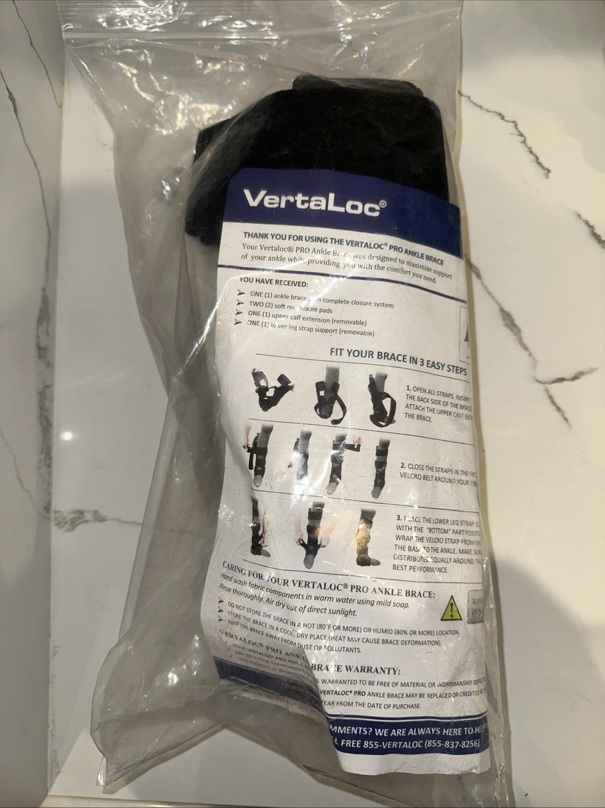 VertaLoc PRO Ankle Brace VL305PAB Medium Stabilizer Support Orthosis Comfort