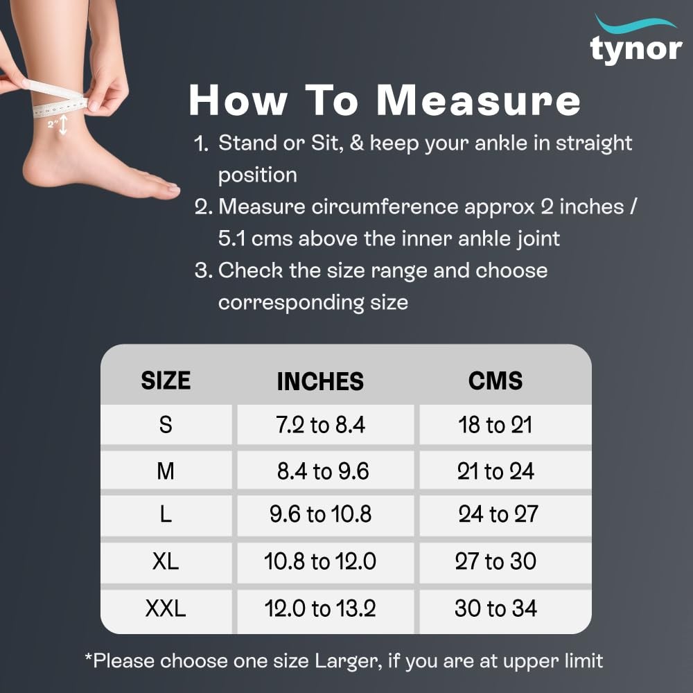 TYNOR Anklet Comfeel Provides Better Compression & Perfect Fitting (Gray)