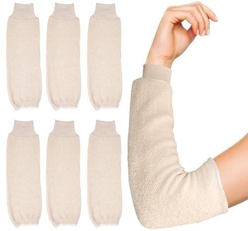 Terry Cloth Arm Sleeves Natural Heat-Resistant 6 Pack 17 in