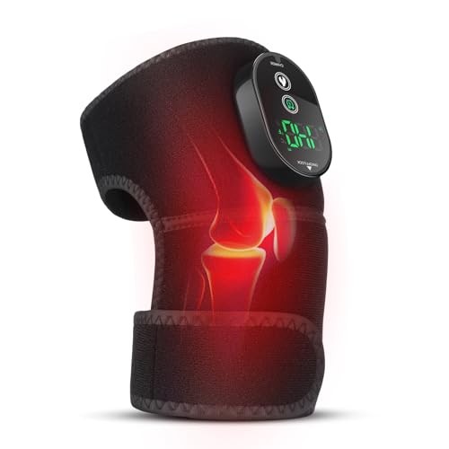 Cordless Heated Knee Brace for Pain Relief, Rechargeable Heating Knee Brace