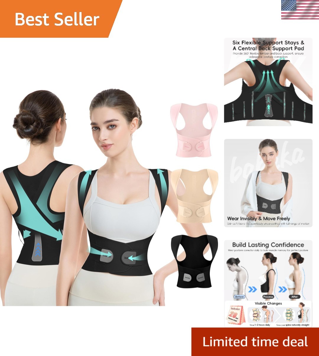 Breathable Women’s Posture Corrector – Invisible Back Support for Everyday Use