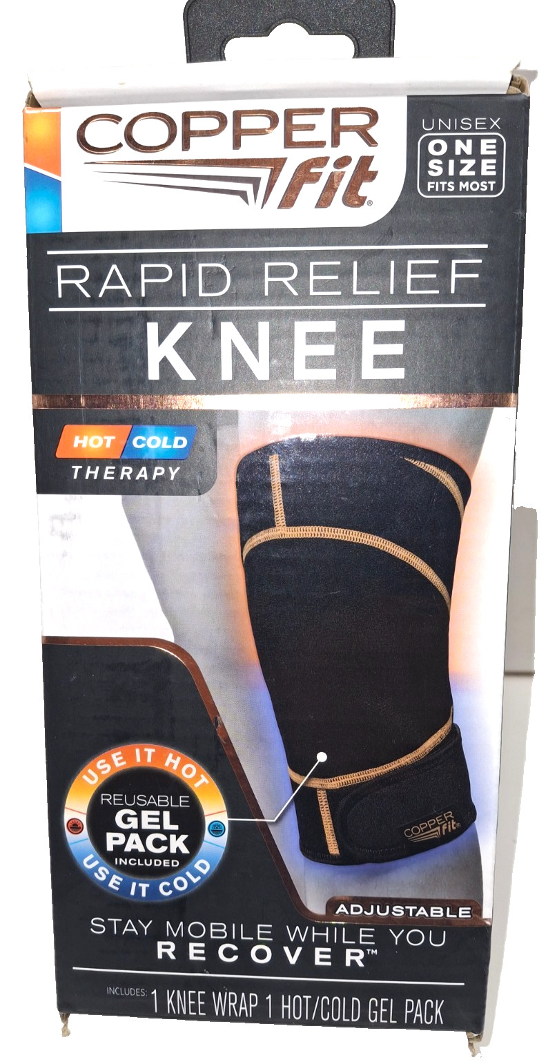Copper Fit Rapid Relief Knee Hot Cold Therapy Adjustable Wrap One Size Fits Most