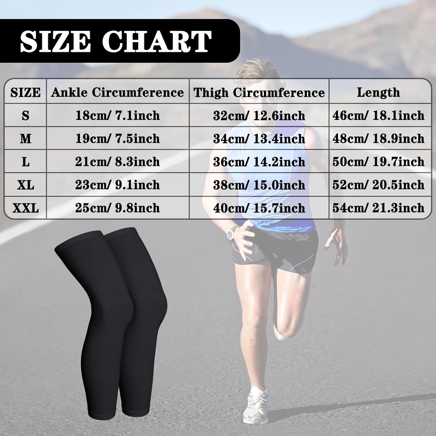 Compression Leg Sleeve Full Length Leg Sleeves Sports Cycling Unisex