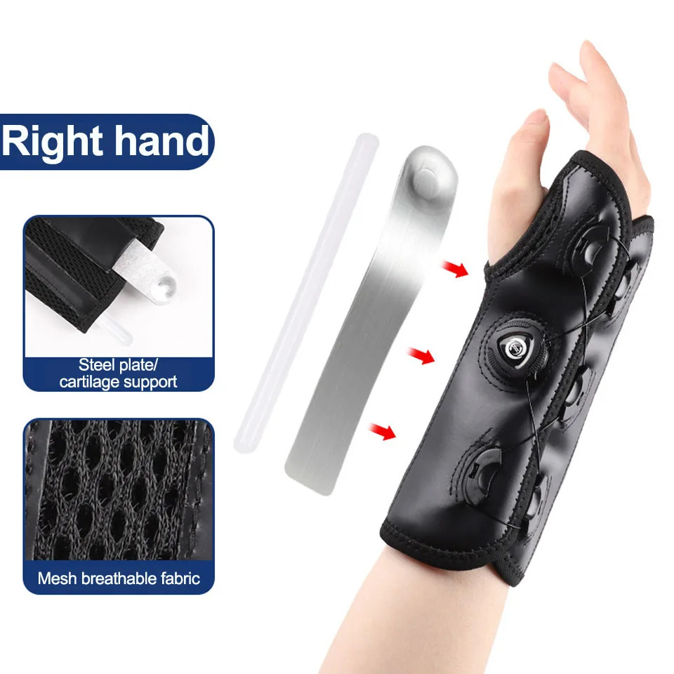 GOBYGO 1Pcs Knob Wrist Guard Removable Steel Plate Tendon Sheath Comfort Wrist B