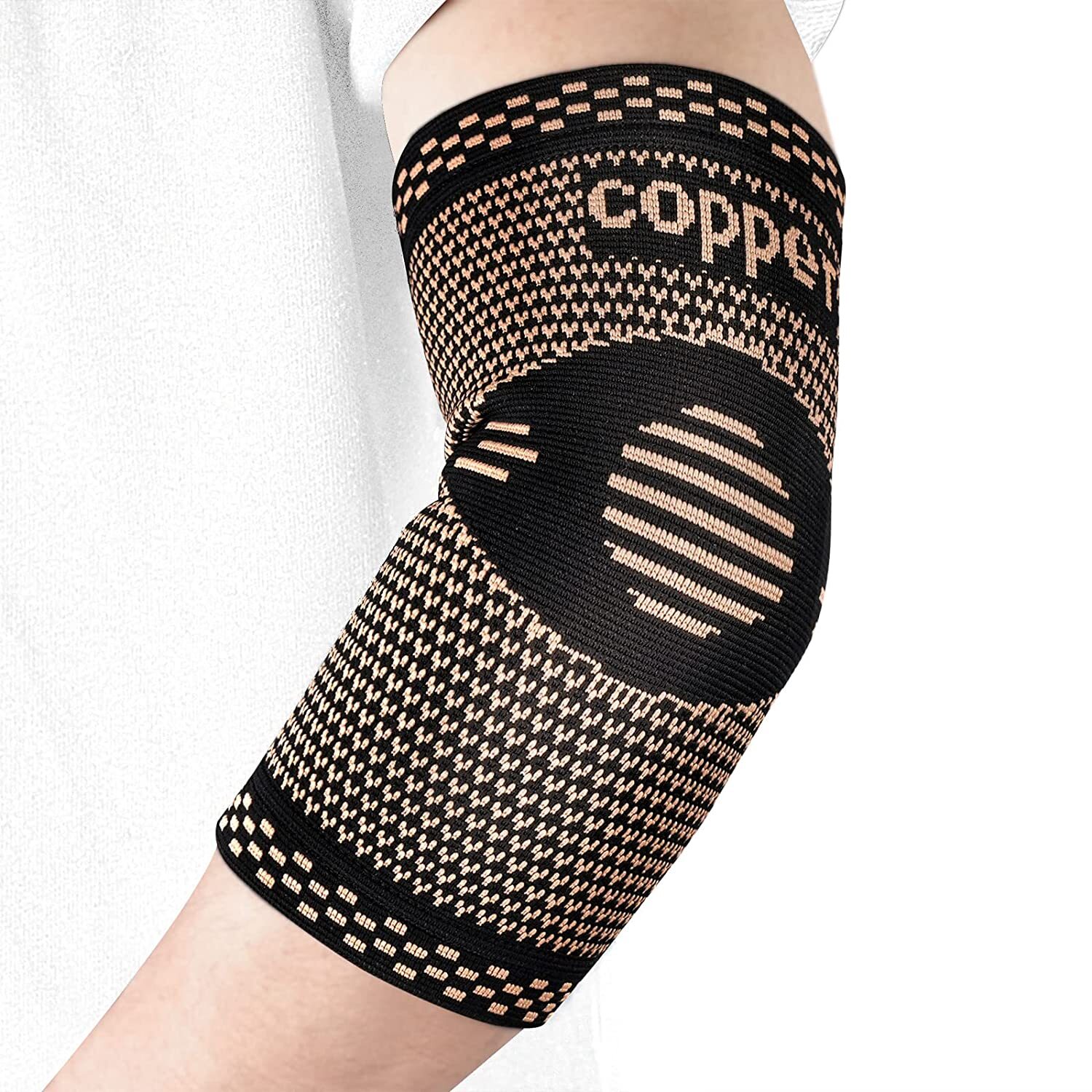 Copper Elbow Brace Compression Support Sleeve Arthritis Pain Relief Tendonitis