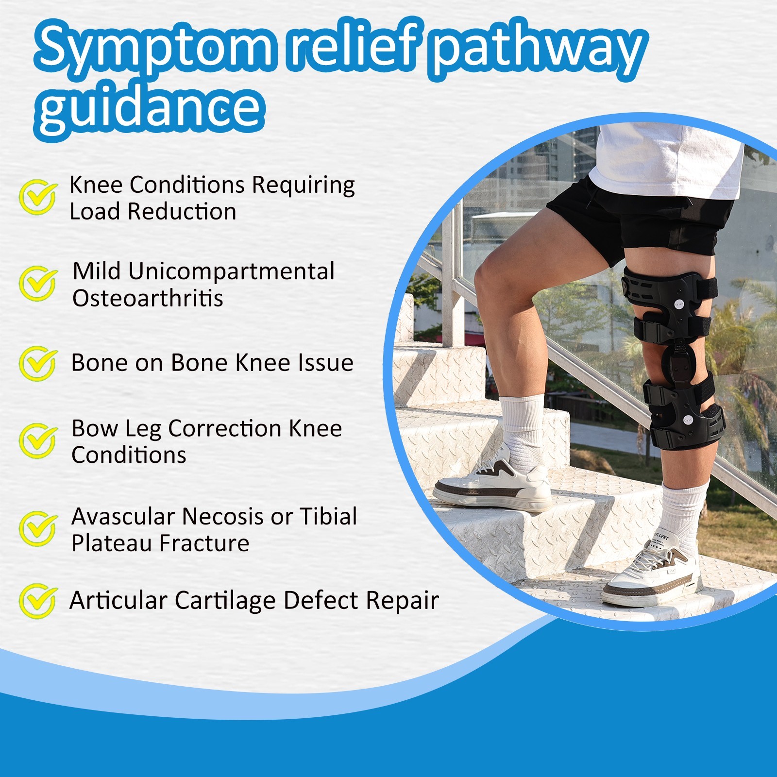 Osteoarthritis Knee Brace, Support for Bone-on-Bone Pain & Meniscus,adjustable